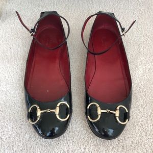 GUCCI 8.5 Black Patent Flat